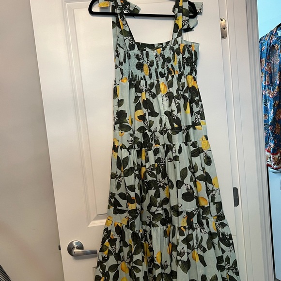 MINTY LEMON PRINTED TIE-STRAP MAXI DRESS - Picture 7 of 8
